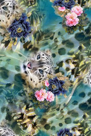 牡丹花印花花型图片