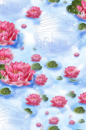 风景抽象印花花型图片