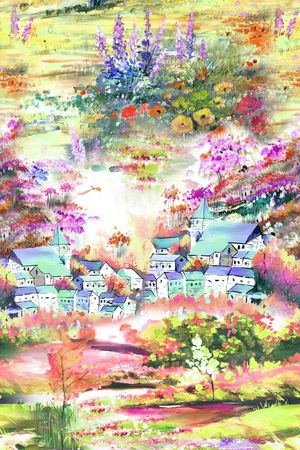 手绘印花花型图片