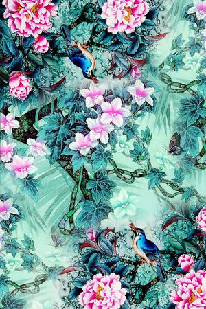 中国风印花花型图片
