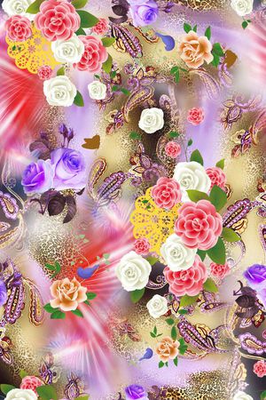 抽象印花花型图片