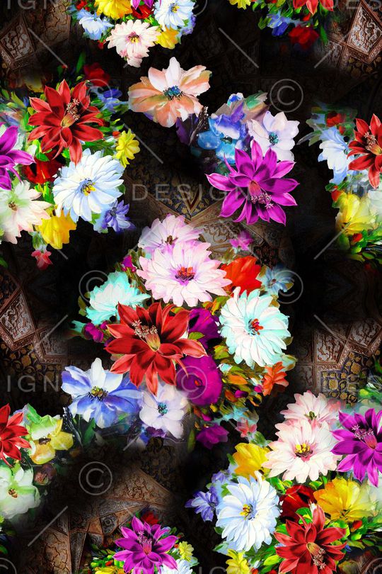 散花印花花型图片