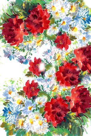 抽象花卉印花花型图片