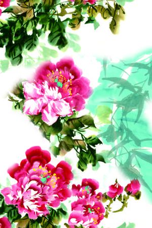 抽象手绘印花花型图片