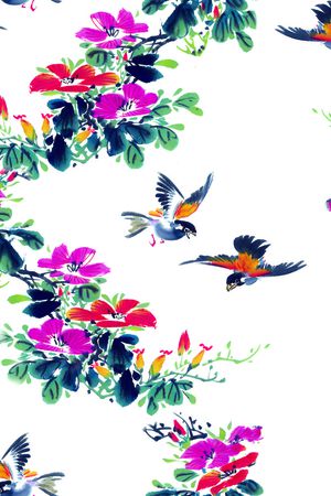 花卉手绘印花花型图片