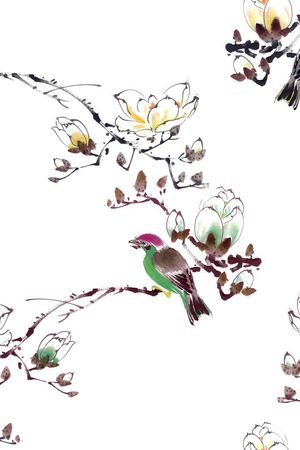 传统花鸟印花花型图片