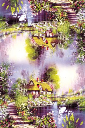油画长丝巾印花花型图片