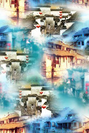 江南建筑印花花型图片