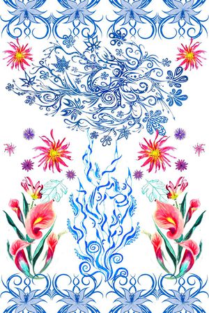 复古印花花型图片