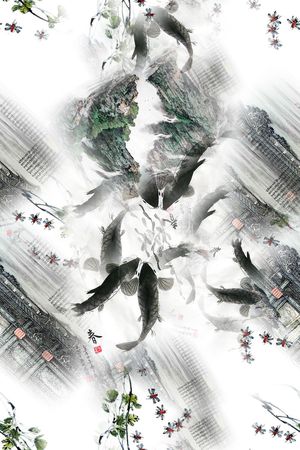 山水印花花型图片
