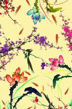 中国风印花花型图片