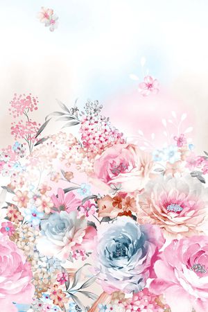 牡丹花印花花型图片