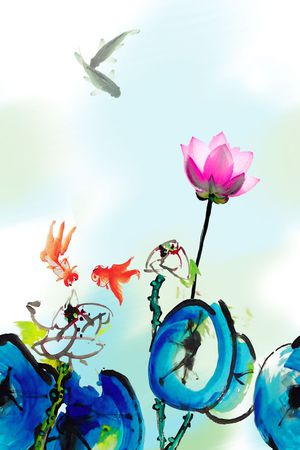 中国风印花花型图片