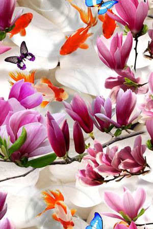 玉兰花印花花型图片