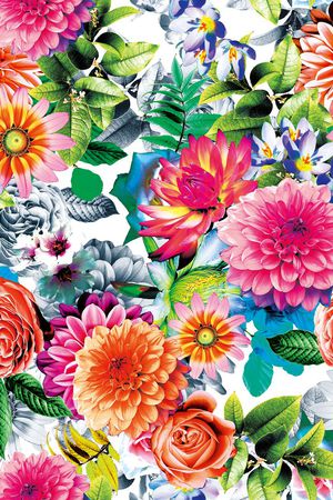 叶子花印花花型图片