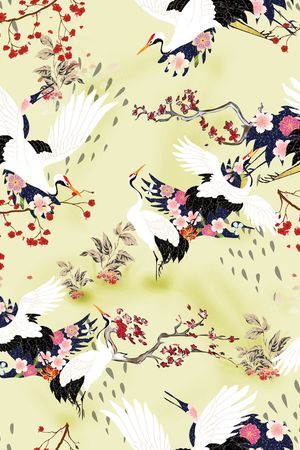 仙鹤印花花型图片