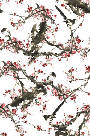 梅花印花花型图片