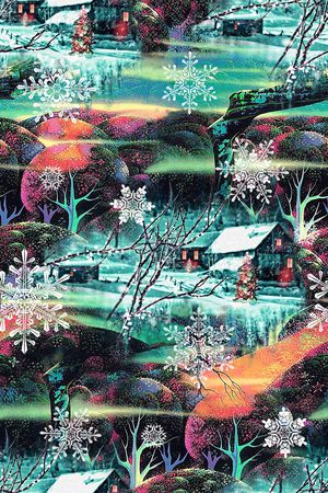 雪景印花花型图片