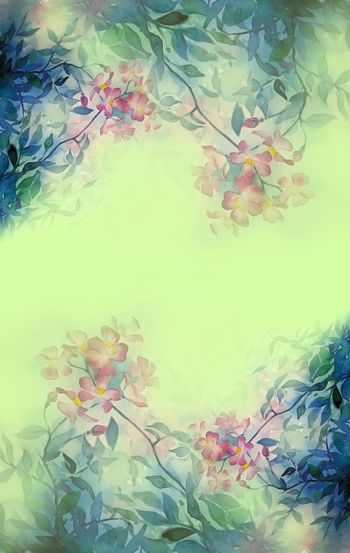 502912-手绘水彩花卉花丛兰花经典雪纺花型