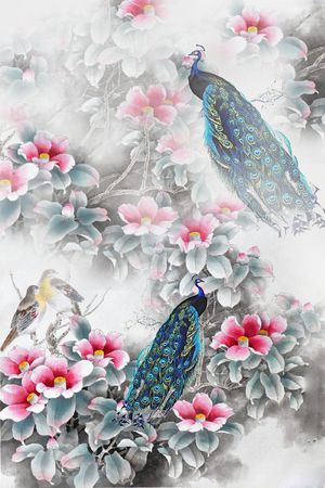 中国风印花花型图片