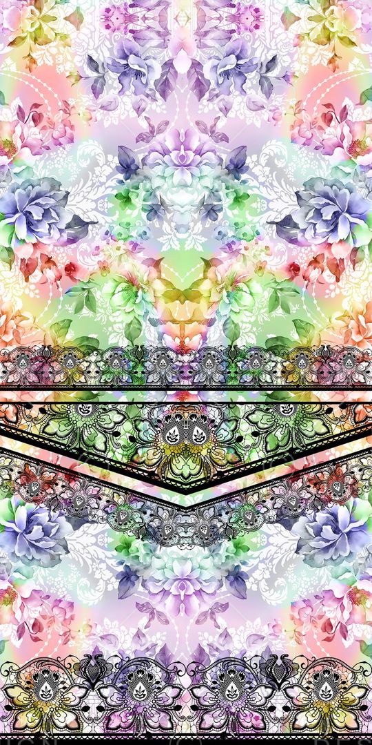 水彩印花花型图片
