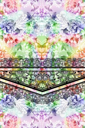水彩印花花型图片