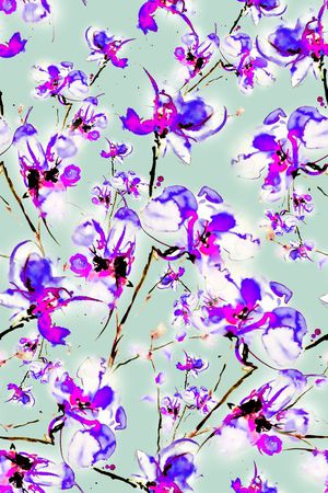 水彩印花花型图片