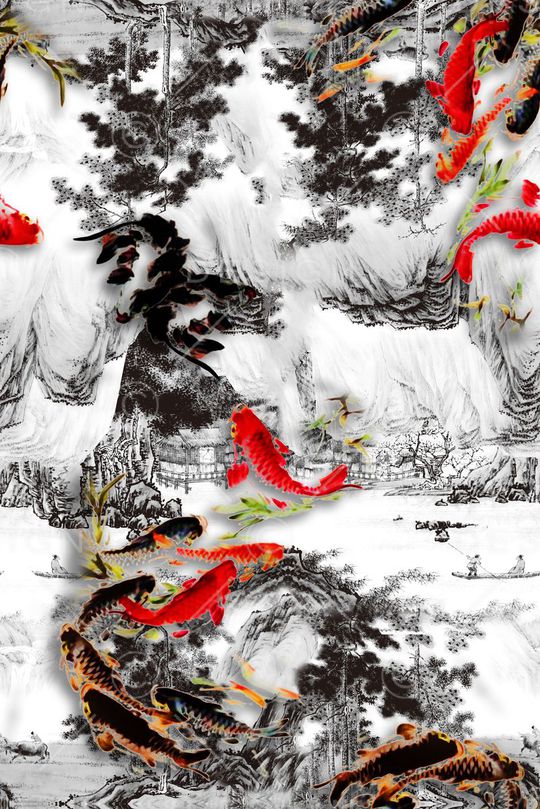 工笔印花花型图片