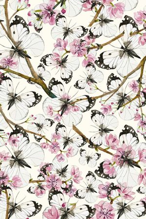 桃花枝印花花型图片