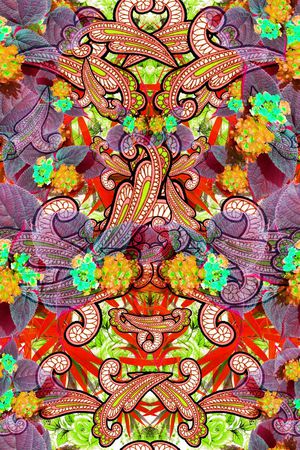 抽象魔幻色块肌理印花花型图片