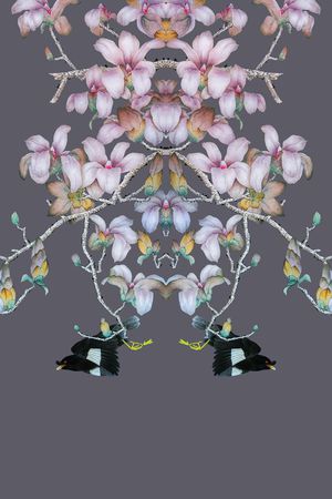 工笔画印花花型图片