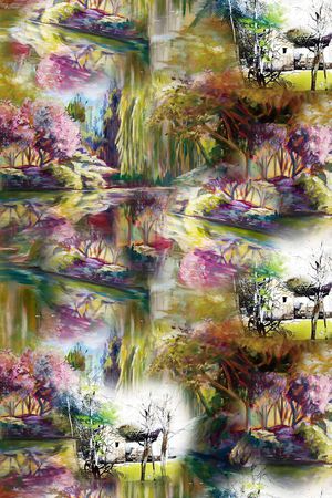 抽象唯美印花花型图片