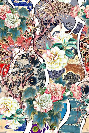 国画印花花型图片