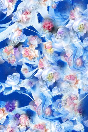 蓝色印花花型图片