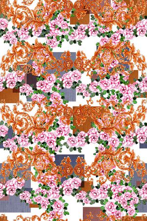 格子印花花型图片