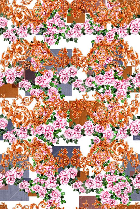格子印花花型图片