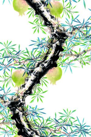 传统水墨印花花型图片