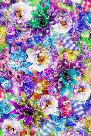 彩炫花卉印花花型图片