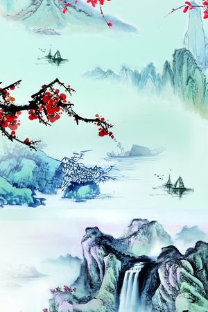 国画印花花型图片