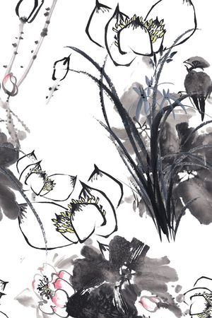 国画印花花型图片