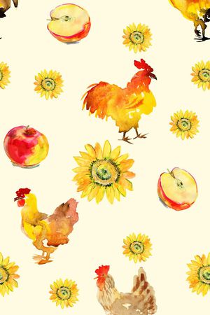 公鸡印花花型图片