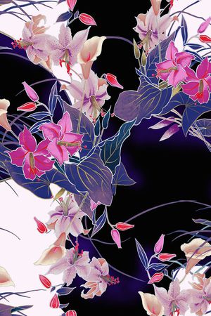 1/2跳接印花花型图片