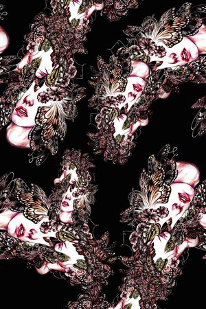 长巾印花花型图片