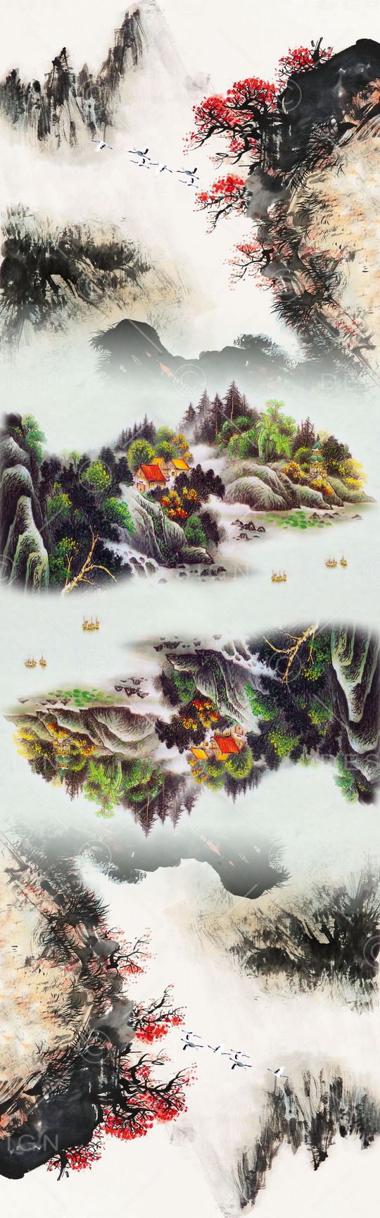 风景印花花型图片