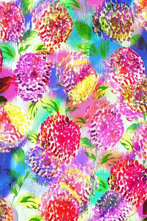 手绘花印花花型图片