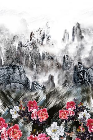 现代中国风印花花型图片