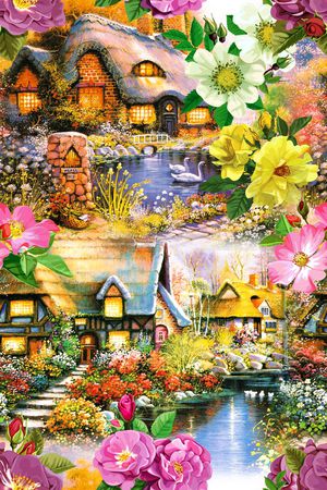 风景印花花型图片