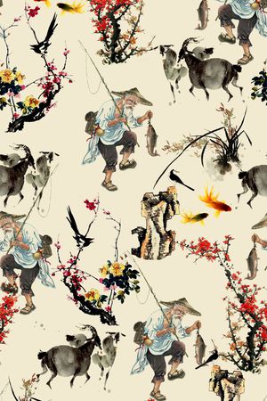 中国风印花花型图片