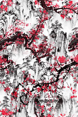 中国风印花花型图片