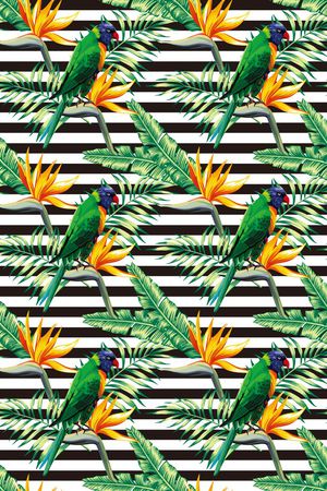 热带风情印花花型图片